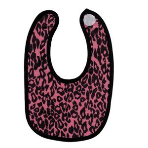 Pink Leopard Print Baby Bib